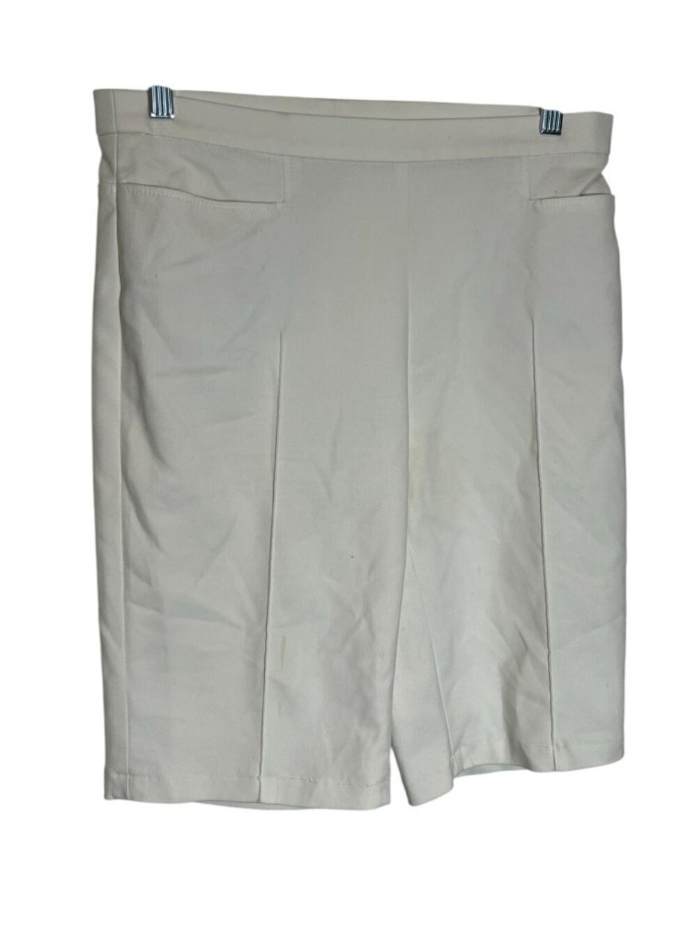 Akris Punto White Wool Box Pleated Two Zipper Pockets shorts Women Size 6